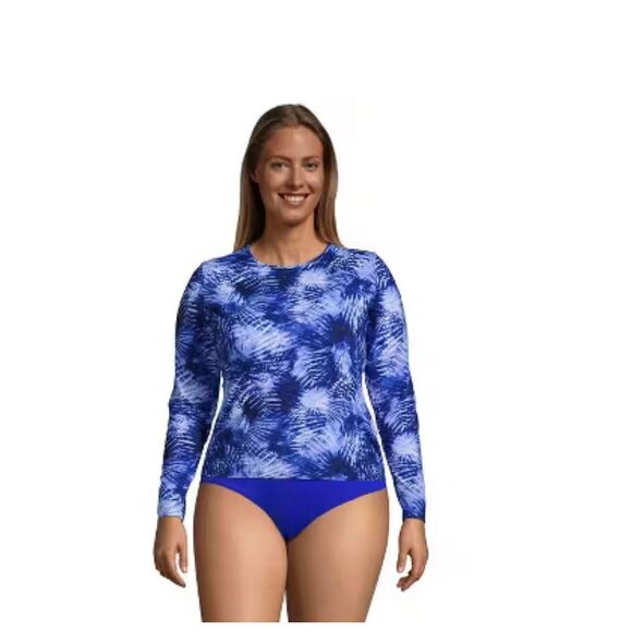 Lands' End Other - Lands End Blue and White Swim Rash Guard SPF 50 Size Small New
